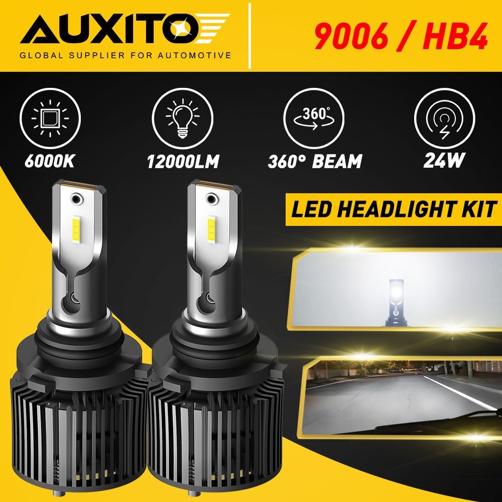 9006 Front LED Headlight Super Bright Bulbs Kit White 16000LM High/Low Beam HB4