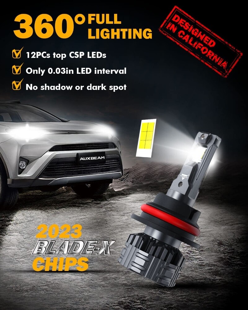 AUXBEAM H11 LED Headlight Kit Low Beam Bulb 6500K Super Bright White 110W Canbus