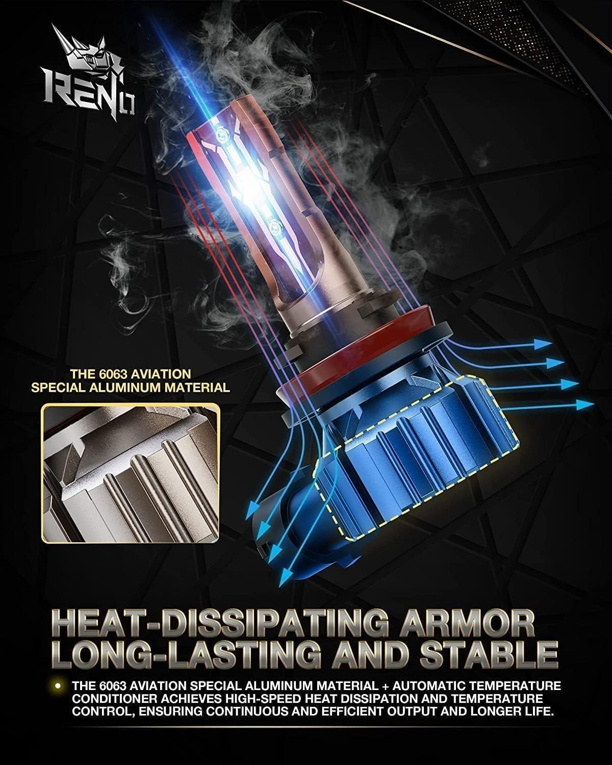 Long Lasting H11 9005 Fog Bulbs Aviation Aluminum Shell for Weather Resistance