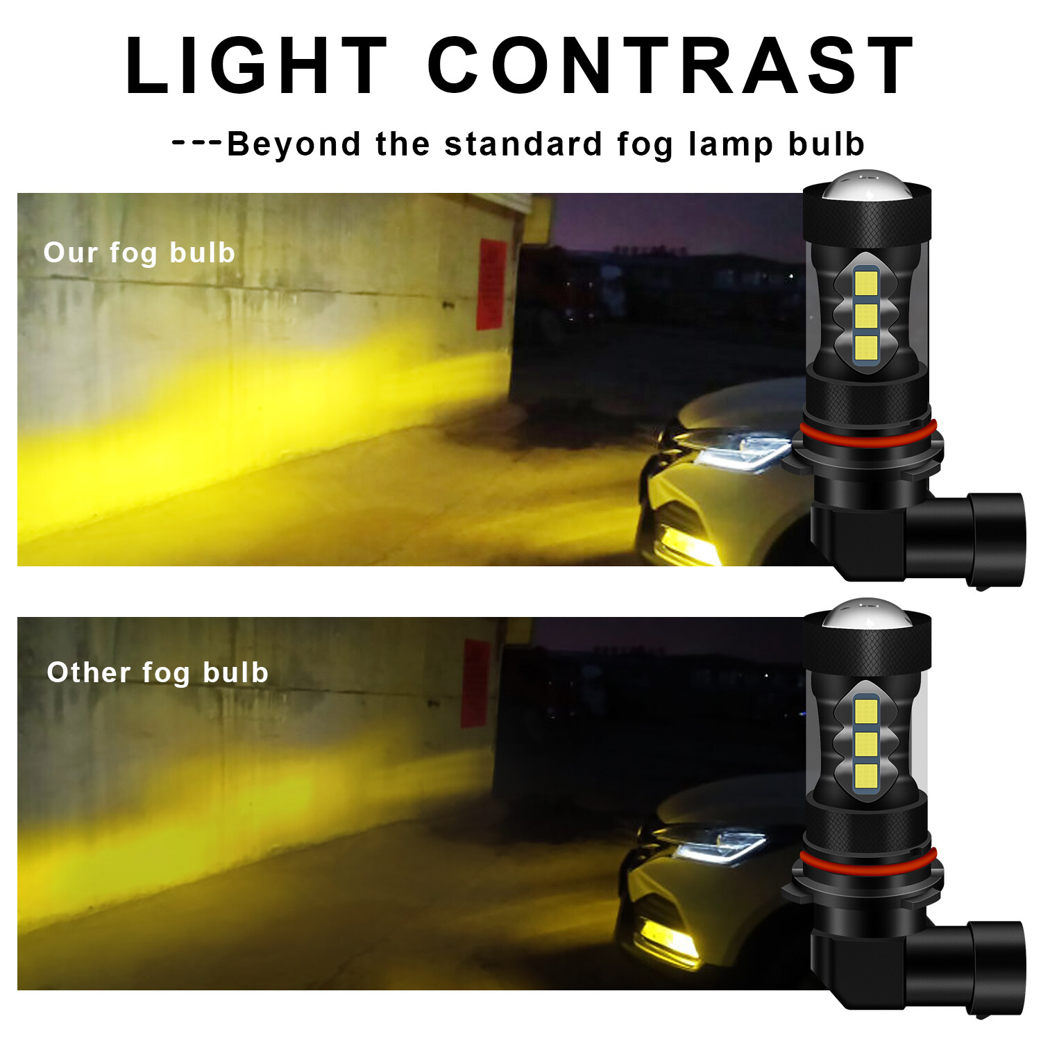 2x 9006 HB4 LED Fog Light Bulbs Kit 80W 2400LM 3000K Error Free Yellow Lamp