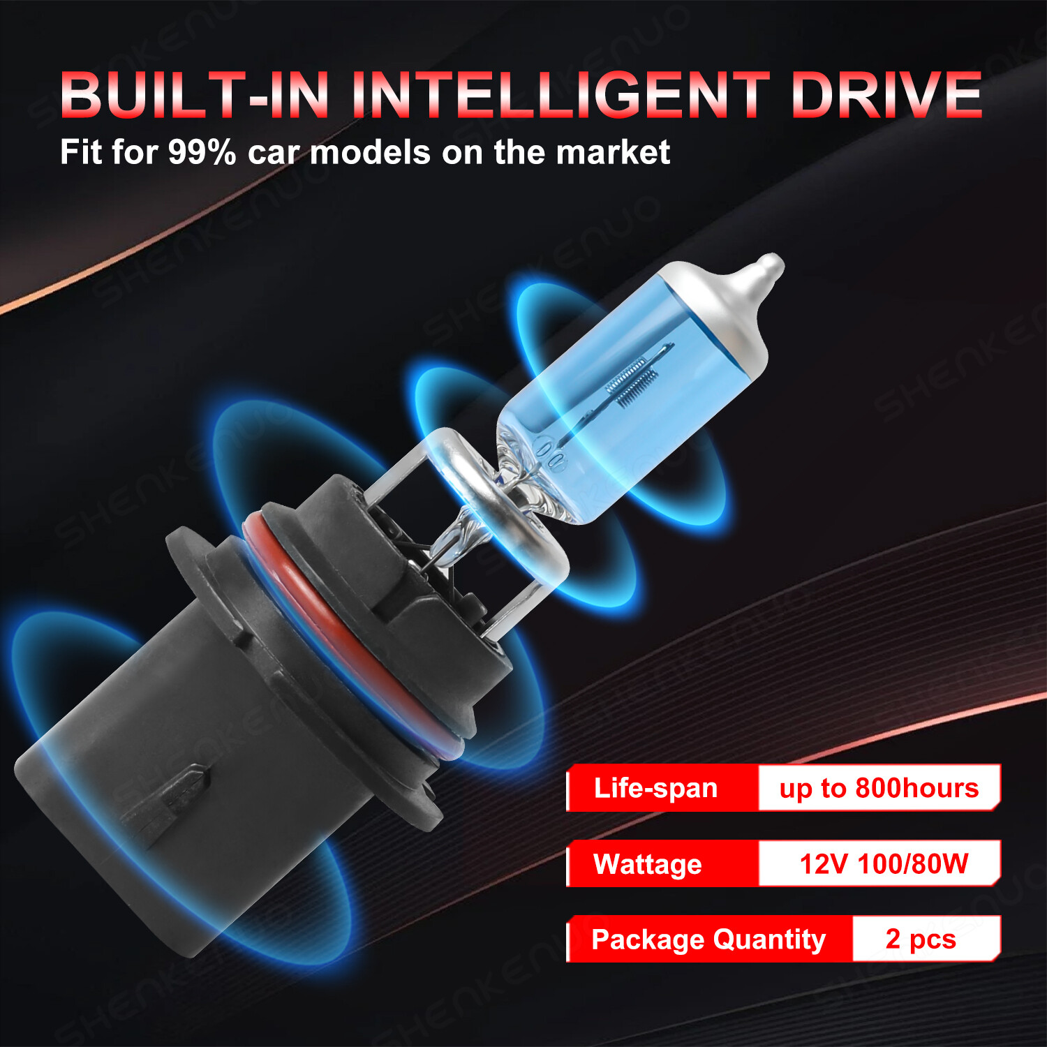 Pair 9007 HB5 100/80W Halogen Warm White Replace High Low Headlight Bulb 4200K
