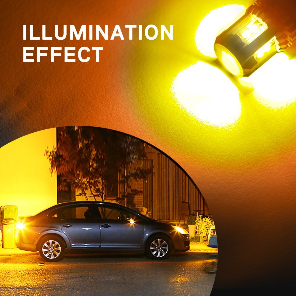 AUXITO 1156 LED Turn Indicator Signal Brake Amber Light Bulbs BA15S Yellow 7506