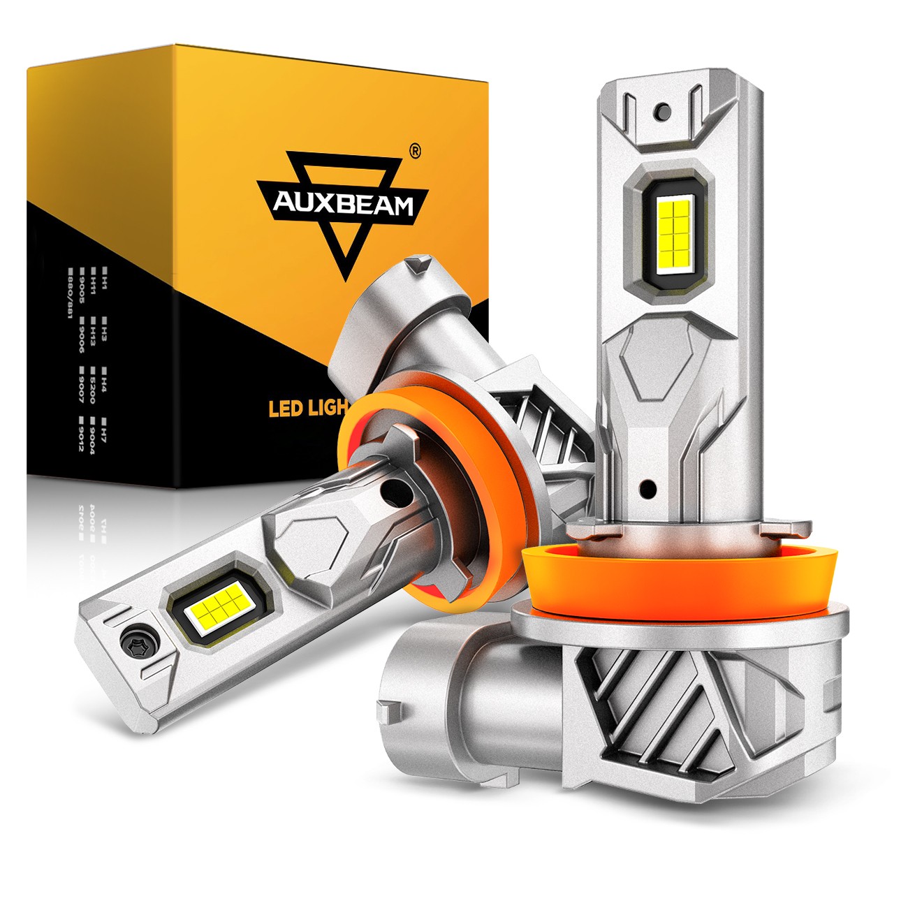 AUXBEAM H11 LED Headlight Kit Low Beam Bulbs Super Bright 6500K White 50000LM 2x