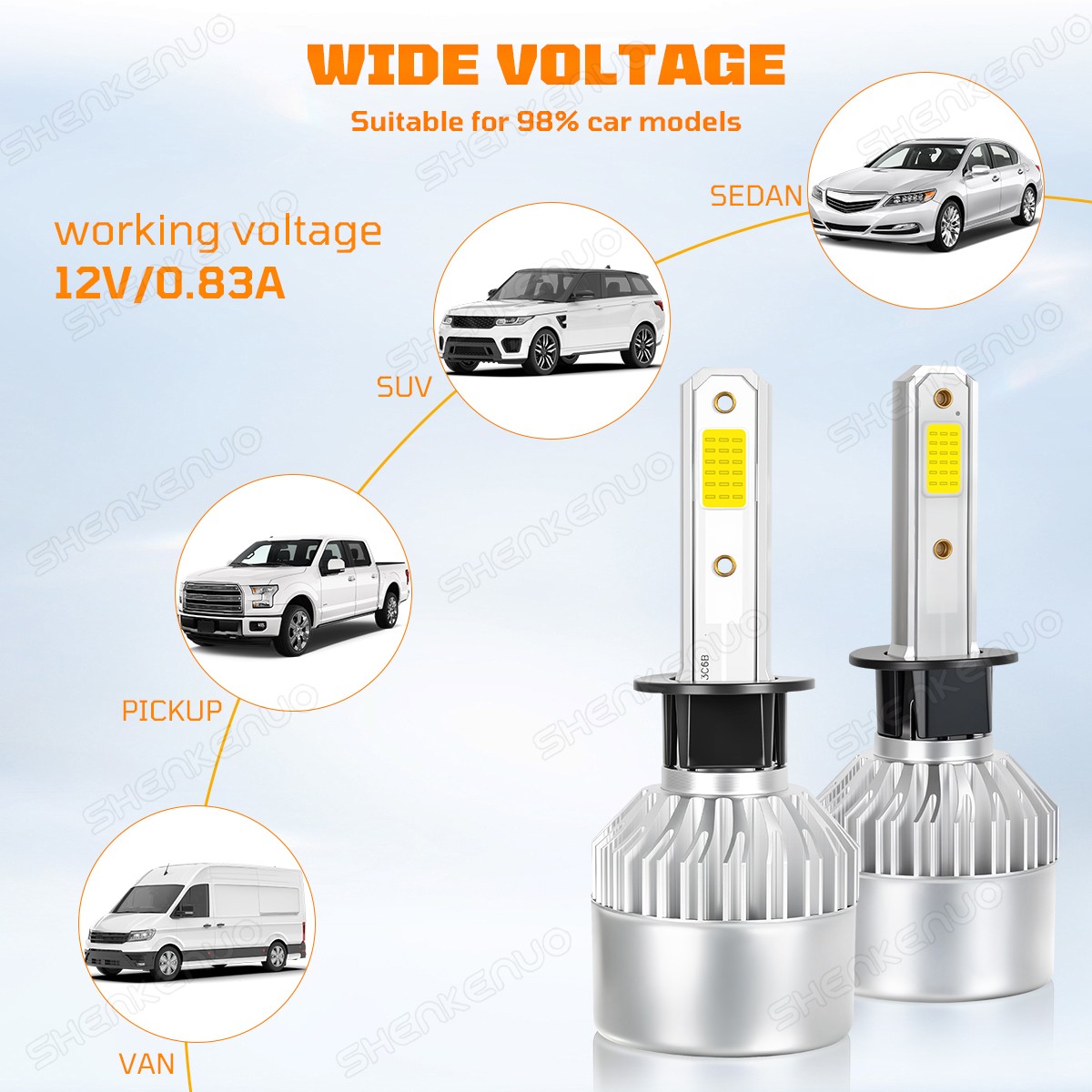 For BMW X5 07-2013 LED Headlight Hi/Low Beam Bulbs 6500K White Combo 4PCS