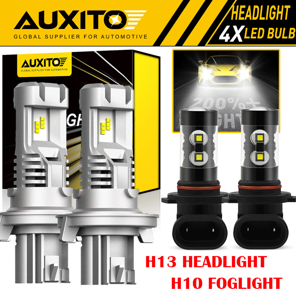 4X AUXITO Combo H13 9008 LED Headlight 9145 Fog Light for Ford F-150 2004-2014