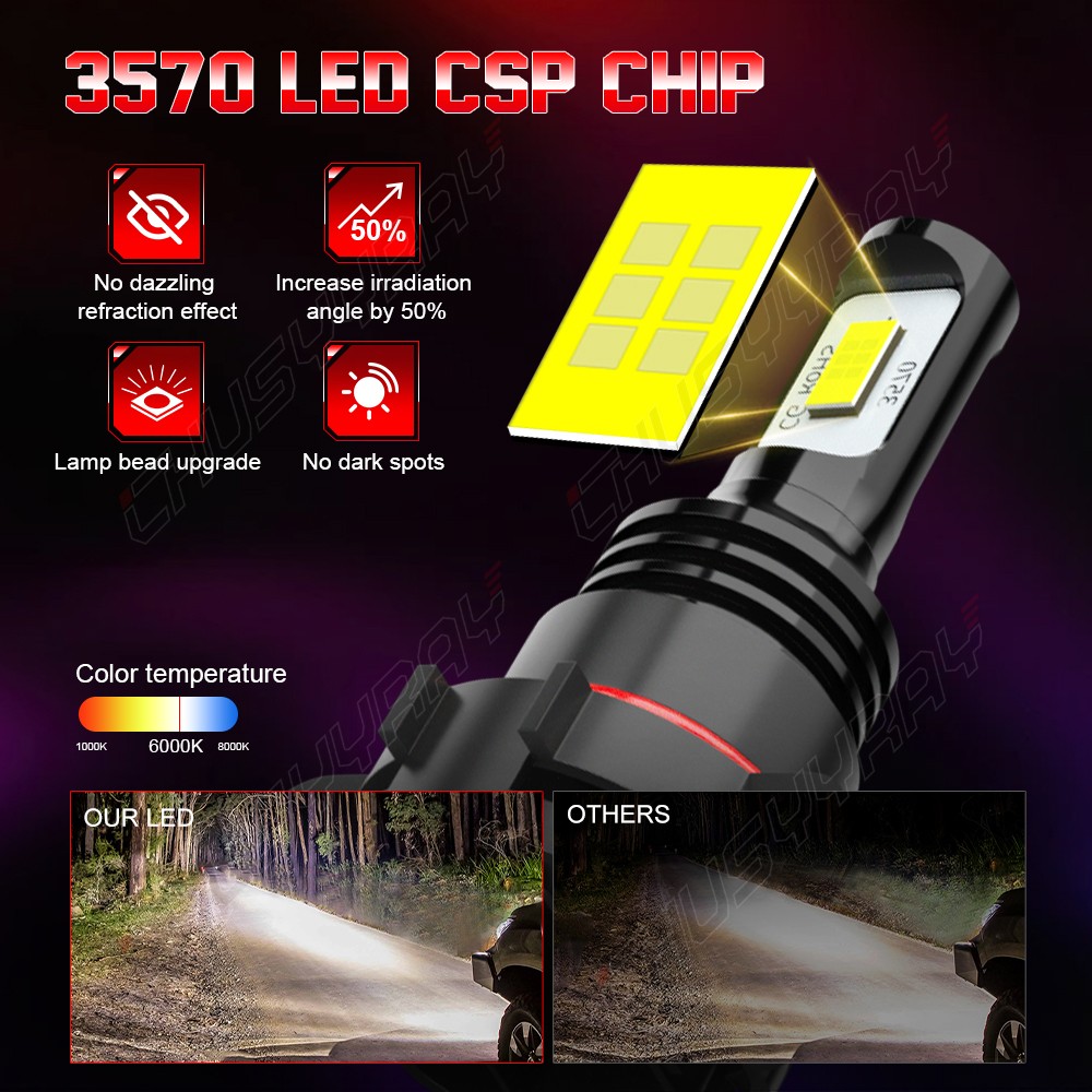 For GMC Sierra 1500 2500 HD 07-13 6x 6000K LED Headlight + Fog Light Bulbs Combo
