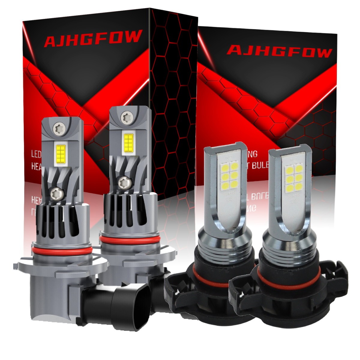 For Jeep Cherokee 2014-2015 LED Headlight & Fog Light Bulbs Combo Clear White