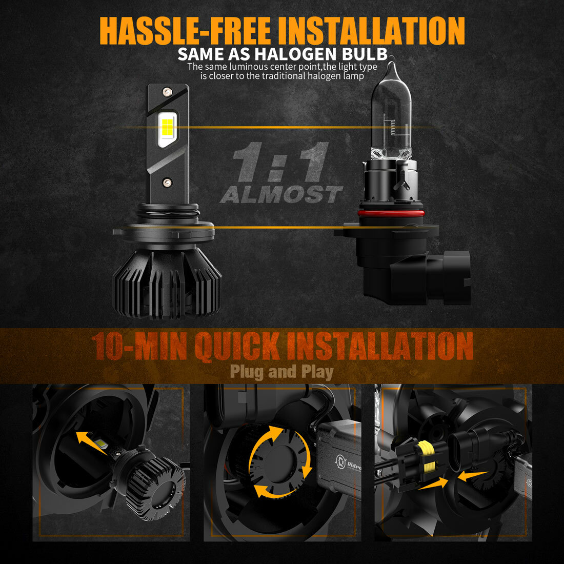 CANBUS 9006 LED Headlight Bulbs Low Beam Super Bright White Conversion Kits