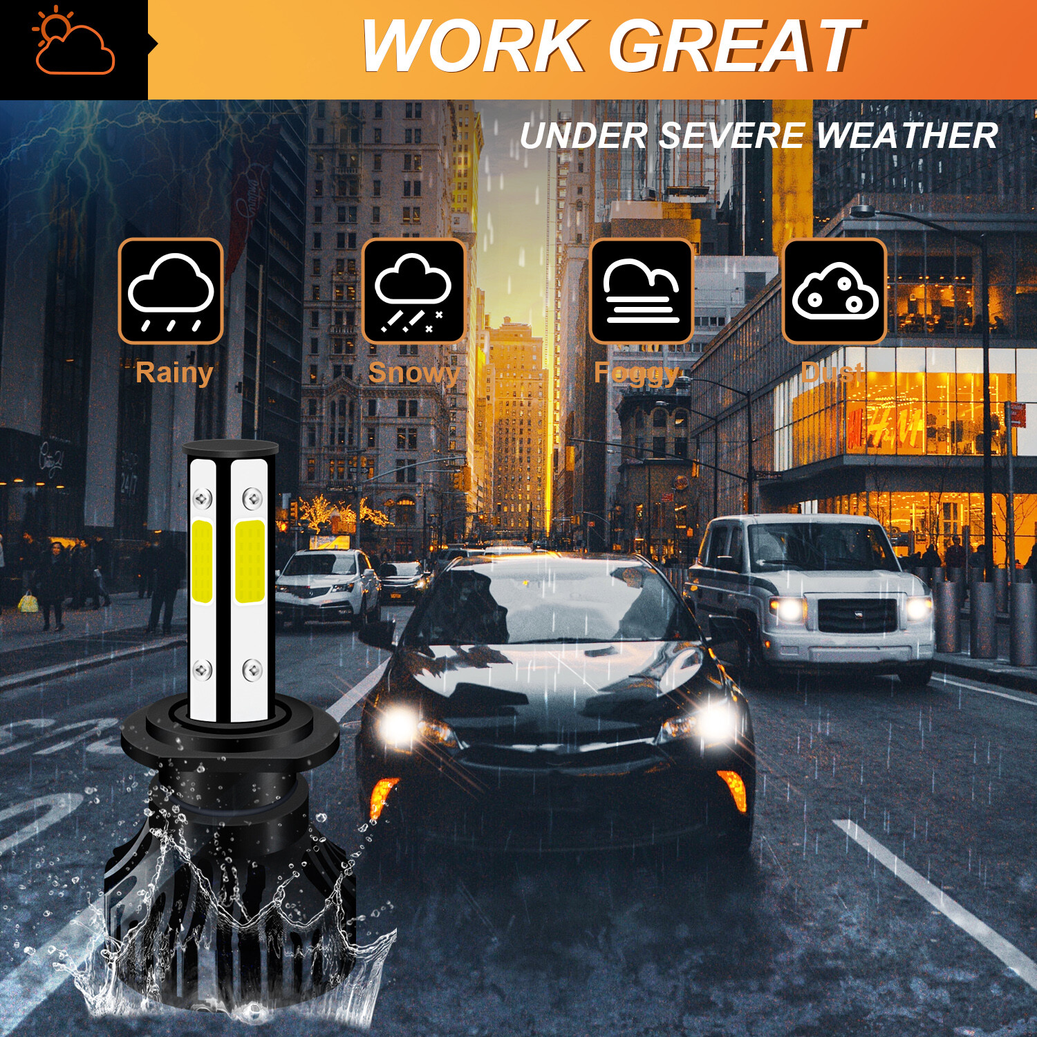 For BMW 320i 2012-2018 LED Headlight Bulbs Kit Hi/Lo Beam Fog Light