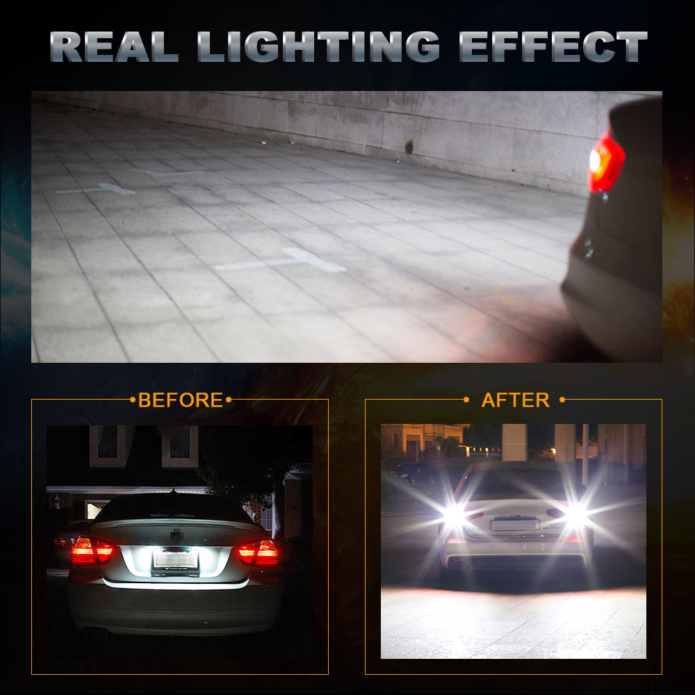 2400LM 6500K No Error Canbus 921 912 T15 W16W LED Backup Reverse Light Bulb 12V