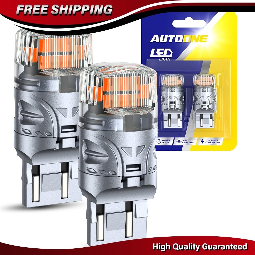 2X Amber 7443 7444 LED Front Rear Turn Signal Blinker Light Bulbs No Hyper Flash