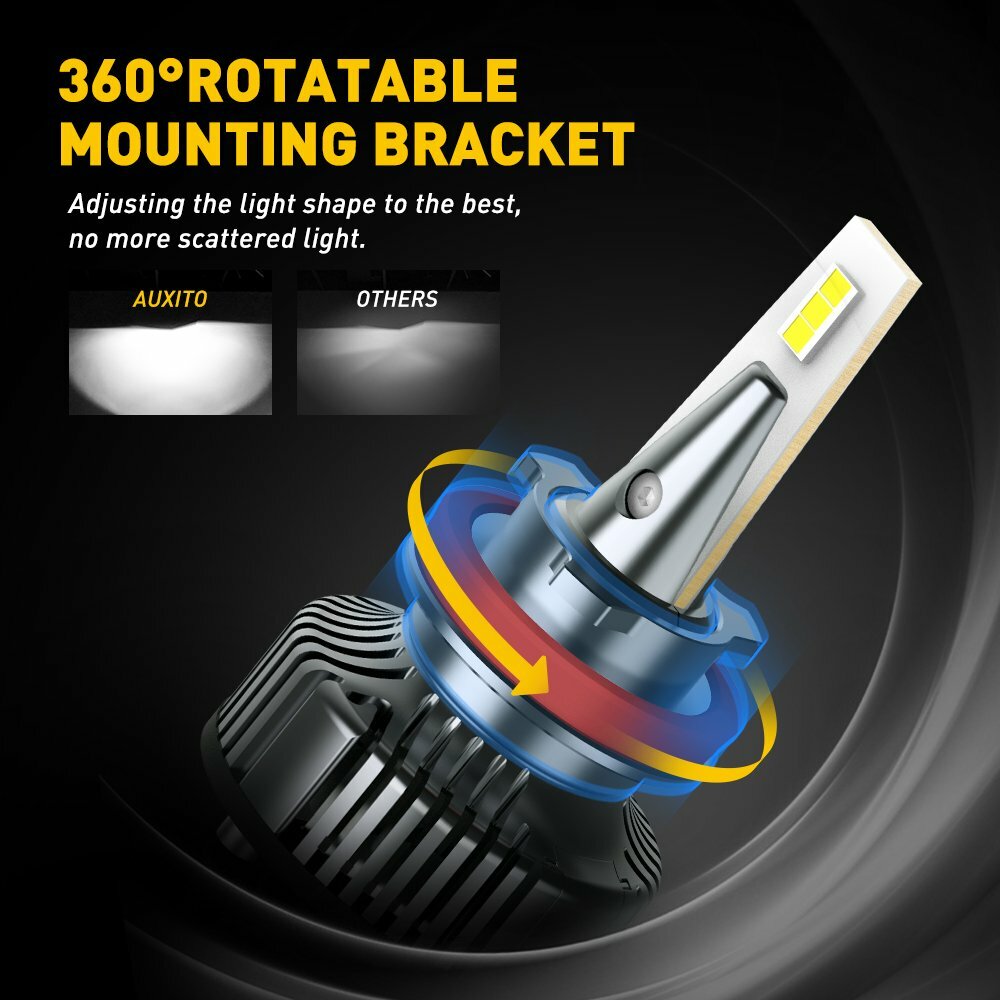 AUXITO 16000LM LED H8 H9 H11 Headlight Kit Low Beam Mini Bulb Super White 6500K