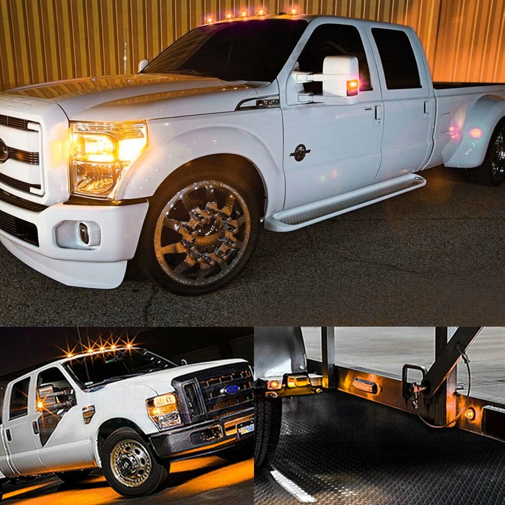amber 10X 3/4″ Side Marker Lights LED Truck Trailer Round Side Bullet Light EOE