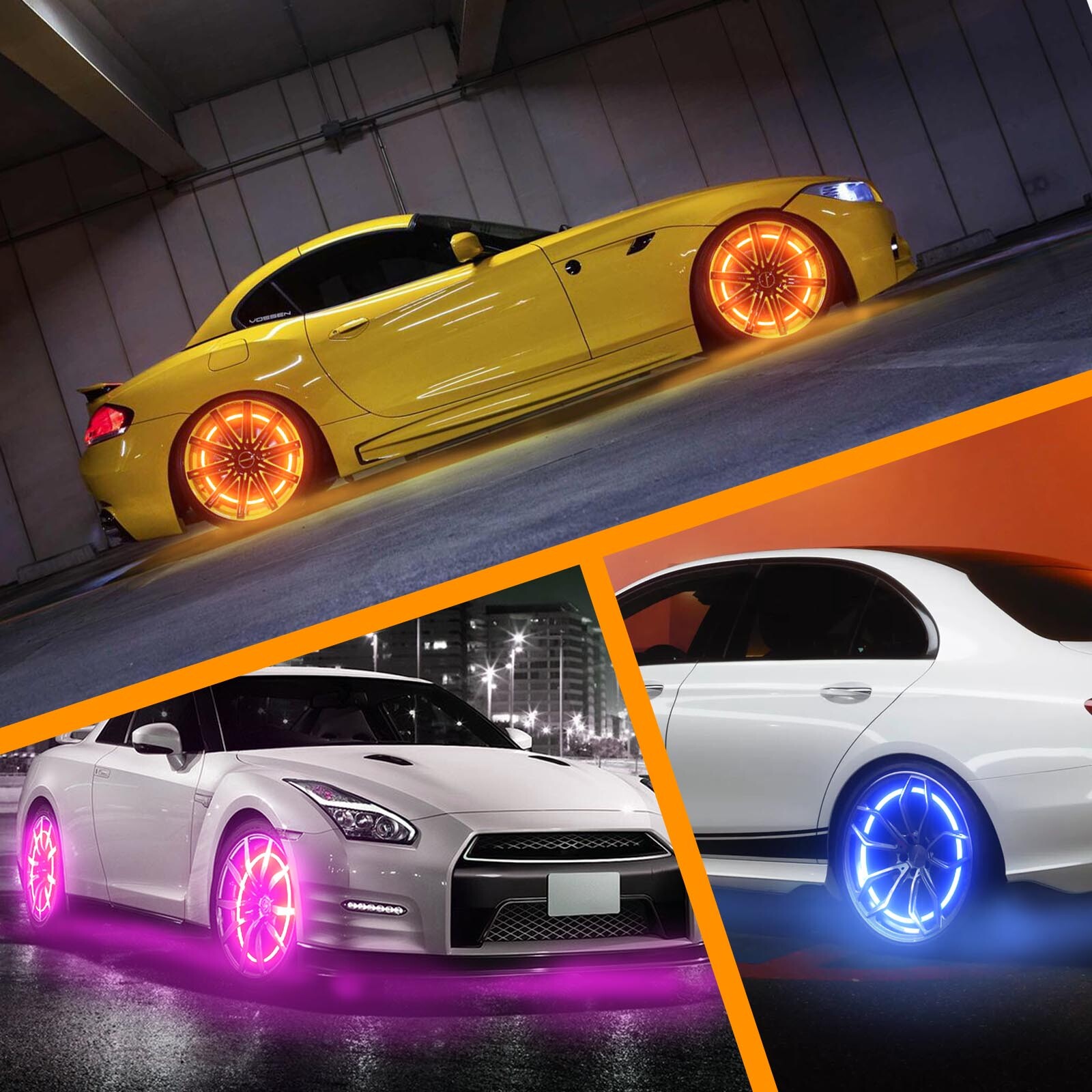 15.5″ RGB LED Wheel Ring Light Rim Lights w/ Turn Signal Brake For Honda Civic