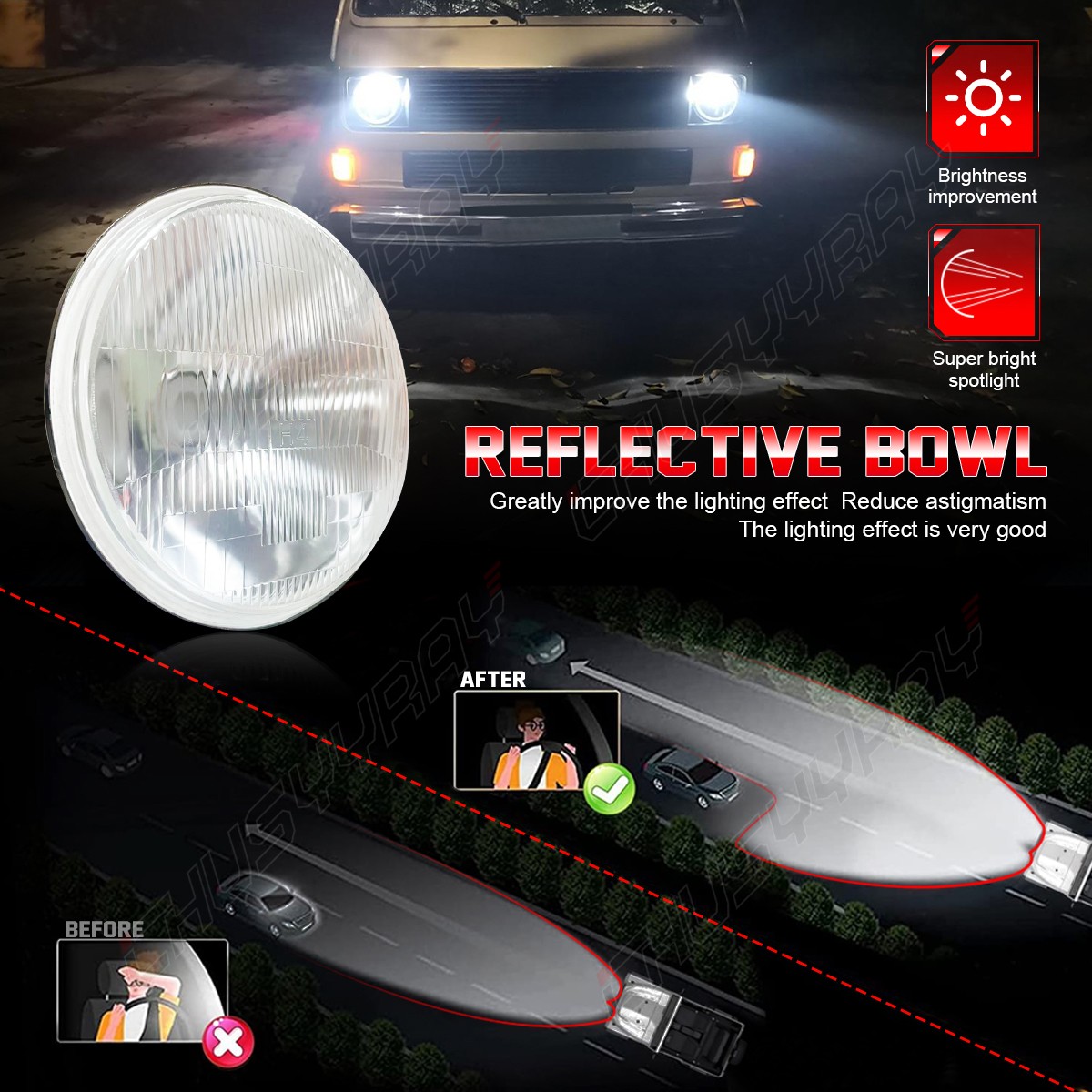 NEW 2026 For Jeep 2007-2017 Wrangler JK JKU 7″ Round H4 LED Headlights Kit