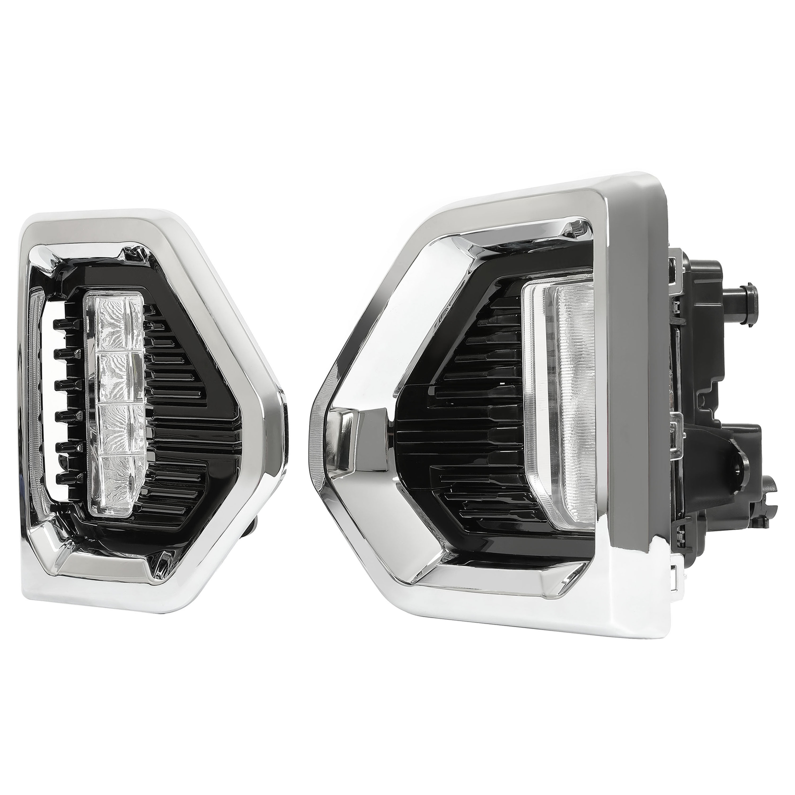 Fog Lights Lamp LED W/Chrome Bezels For GMC Sierra 1500 Denali 2019-2022