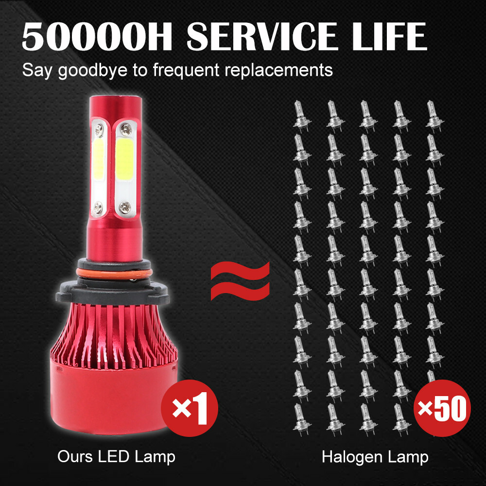 4x 9005+9006 Combo 160W 16000LM LED Headlight Kit High & Low Beam Light Bulbs