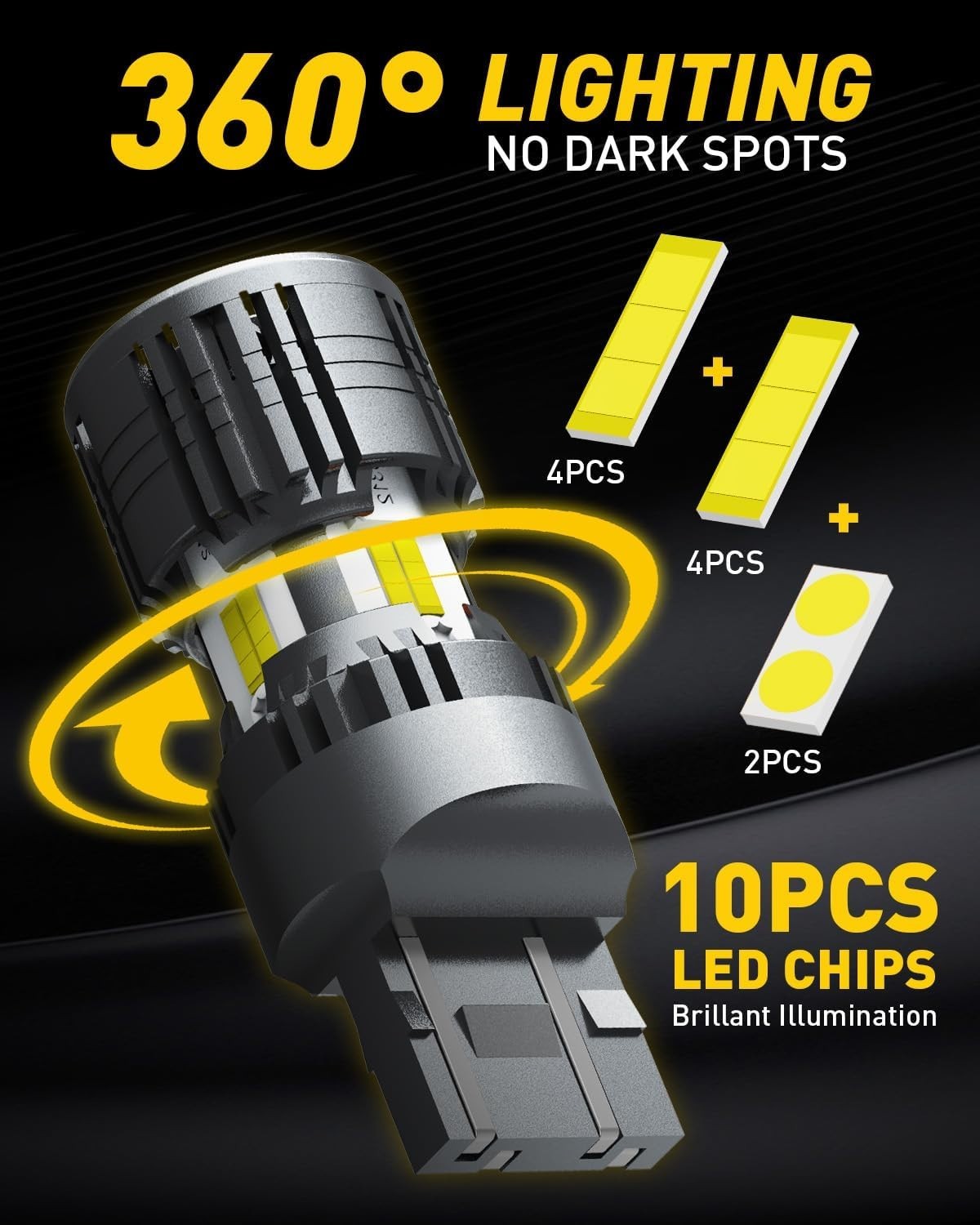 Versatile 7443 LED Bulb Fits Multiple Socket Types for Various Vehicle Models