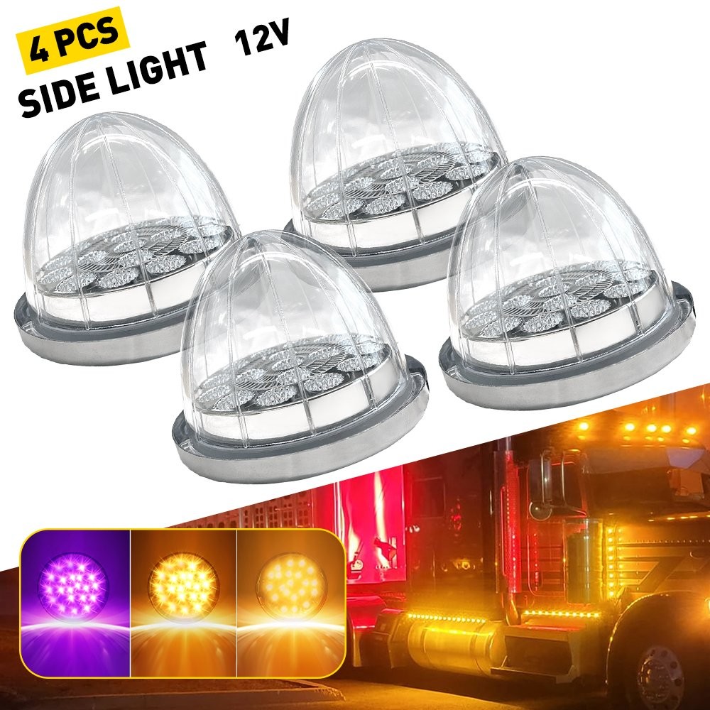 4X 17-LED Dual Colors Amber Purple Watermelon Lights Turn Signal For Trucks EPY