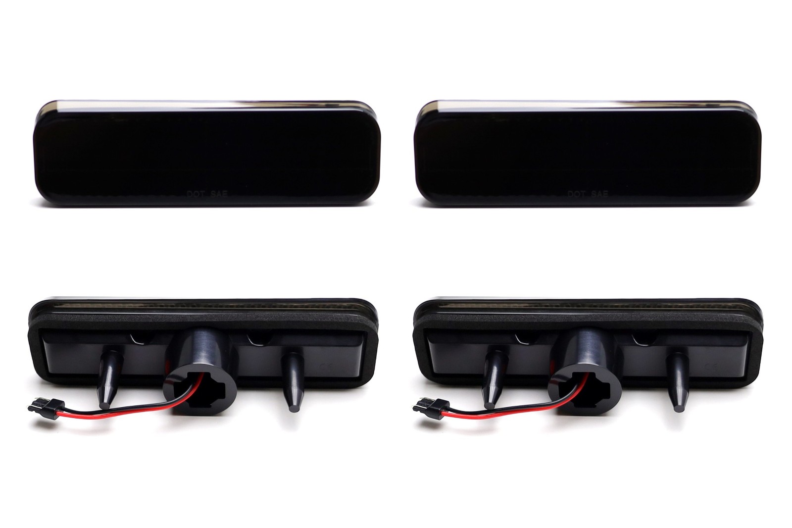 Smoke Lens Amber/Red Full LED Front & Rear Side Markers For Chevy 1970-77 Camaro