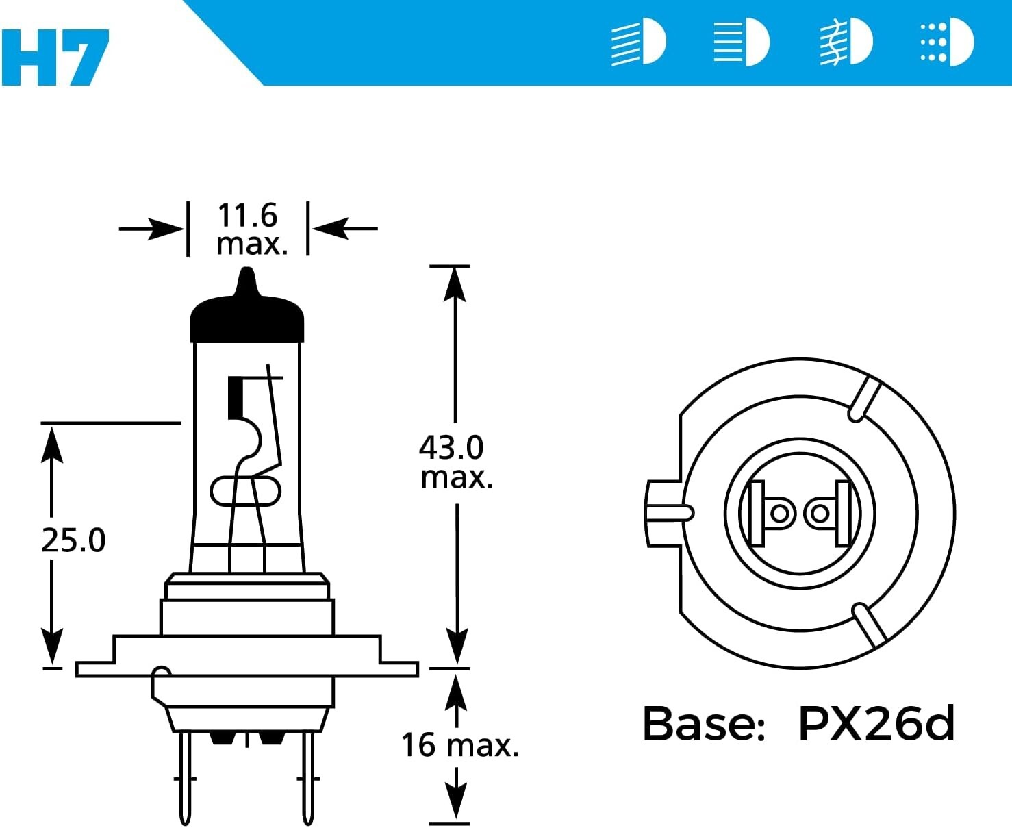 2 x H7 Bulbs (477/499) 12v 55W PX26d Headlight Halogen Bulb For Alfa Romeo 4C