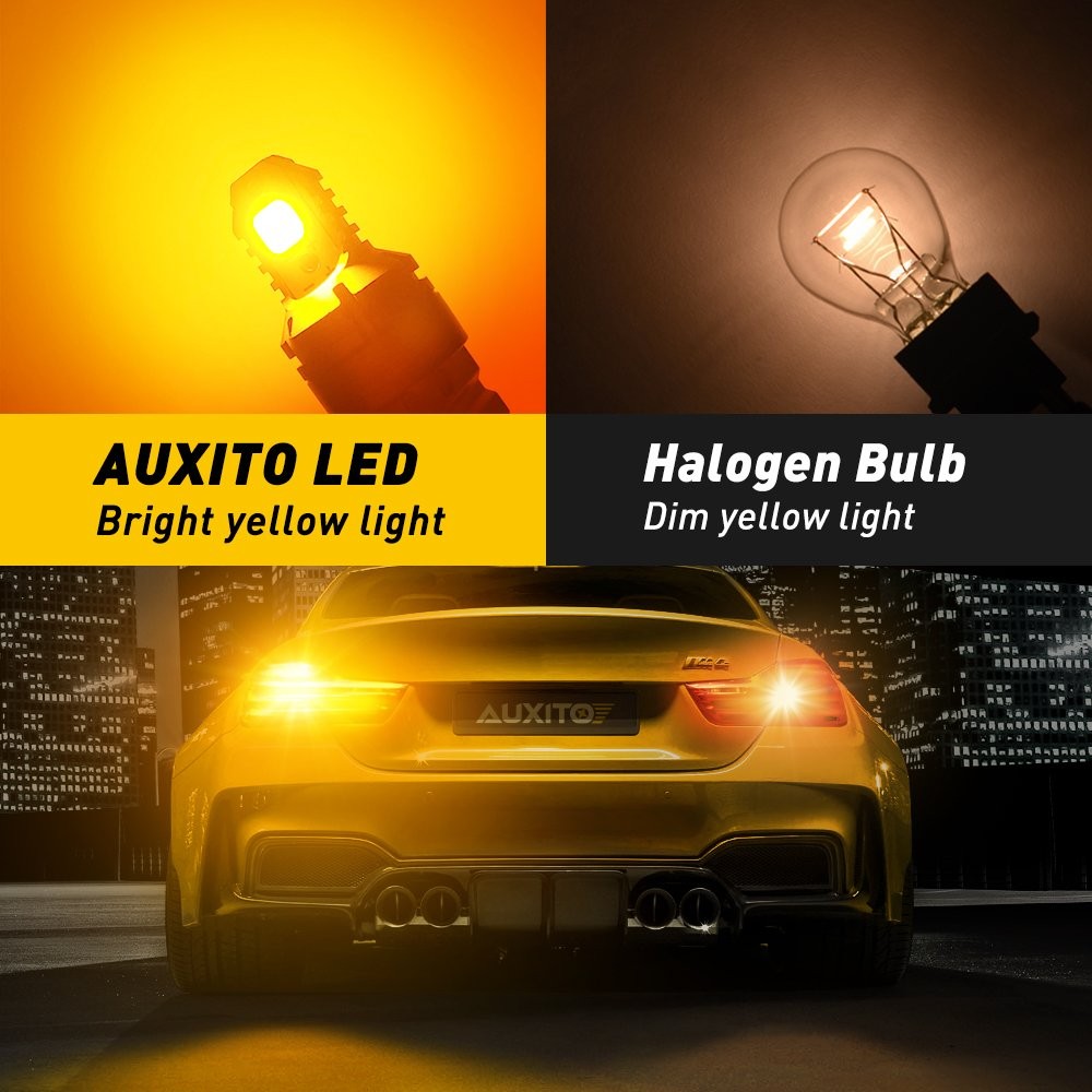 Yellow Amber Super Bright Plug&Play 2x 3157 LED Reverse Backup Light Bulbs