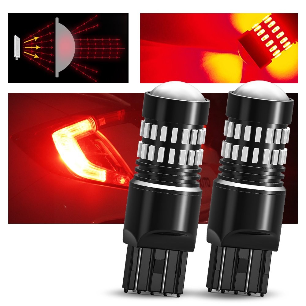 AUXITO 7443 7444 Brake Tail Stop Light Red Flash Strobe Blinking LED Bulbs US