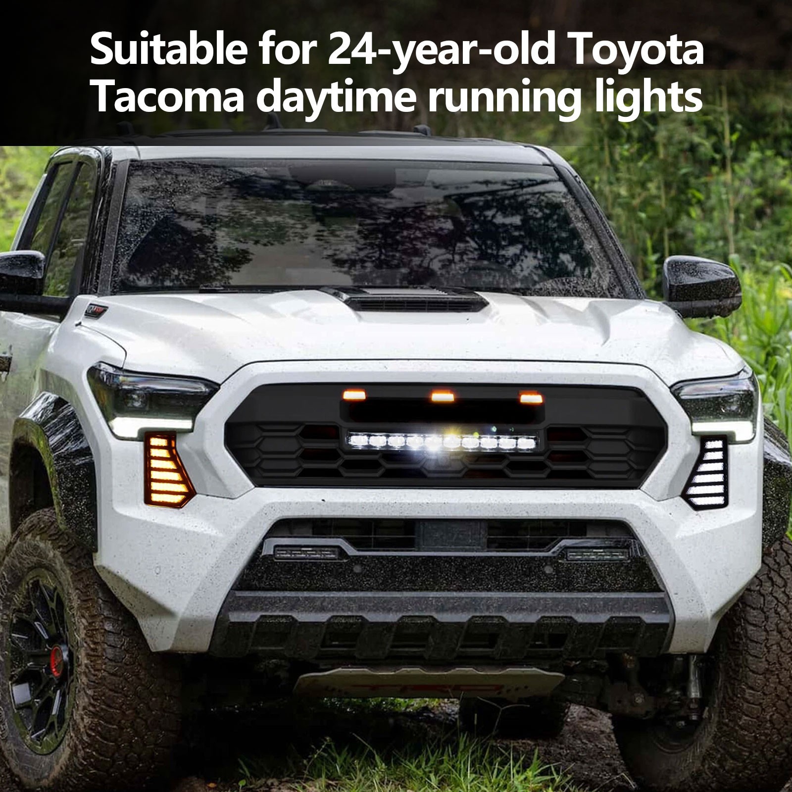 LED DRL Daytime Running Light Fog Lamp Accessories For Toyota Tacoma 2024-2025dY