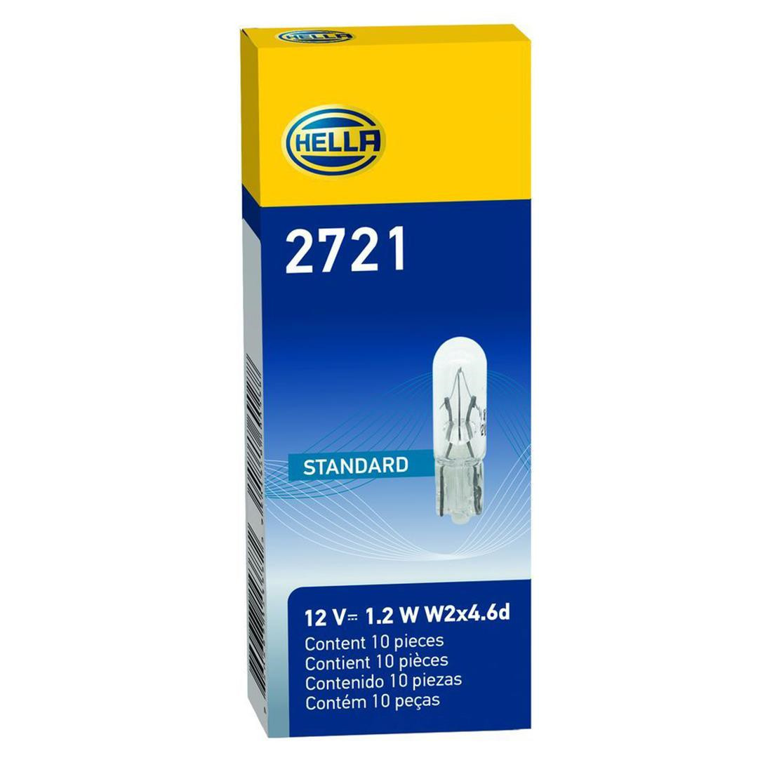 10x Hella 2721 Instrument Panel Light Bulb 12V 1.2W W2X4.6D T1 H83225001 DOT