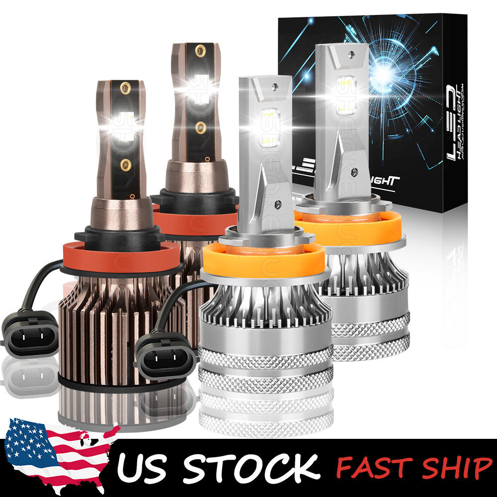 For Nissan Kicks 2017-2020 4X Combo LED Headlights Bulbs Kit High Low Beam Lamp