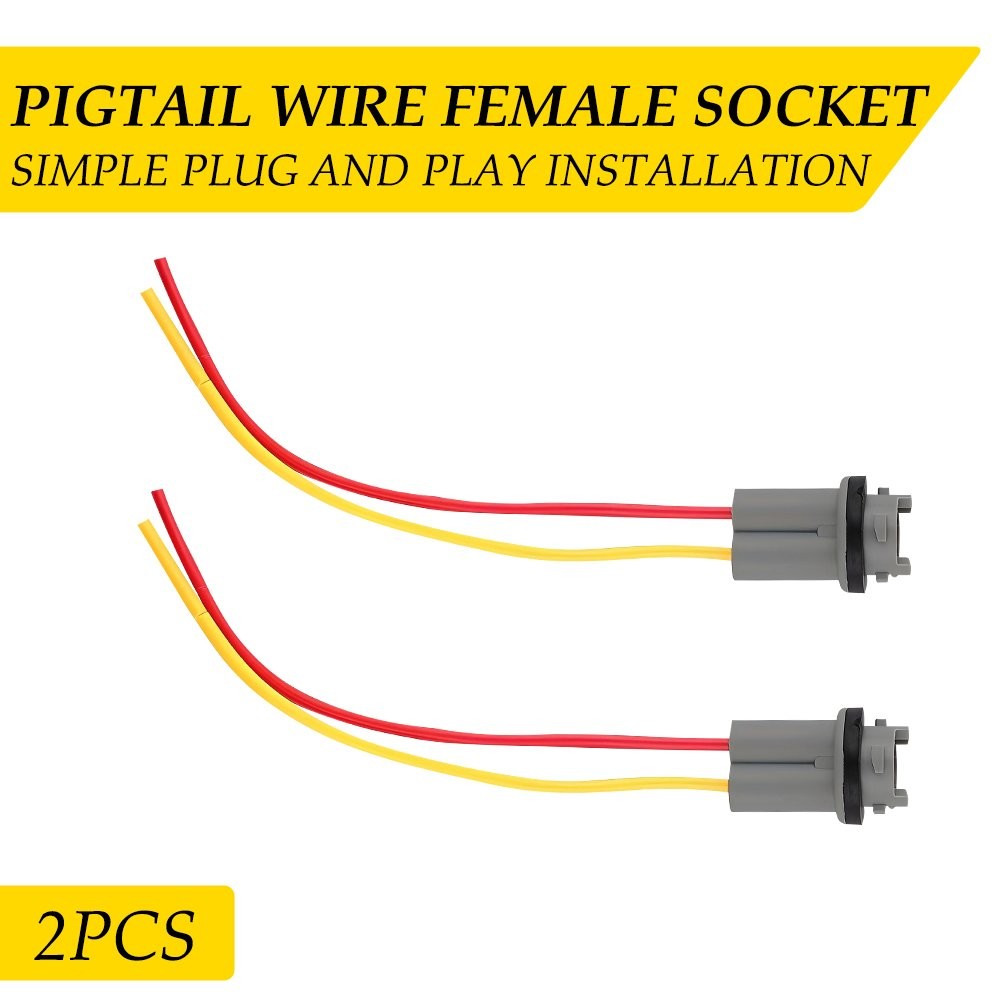 2PCS T10 921 194 Bulb Socket Dome Side Light Marker Harness Wire Plug Connectors