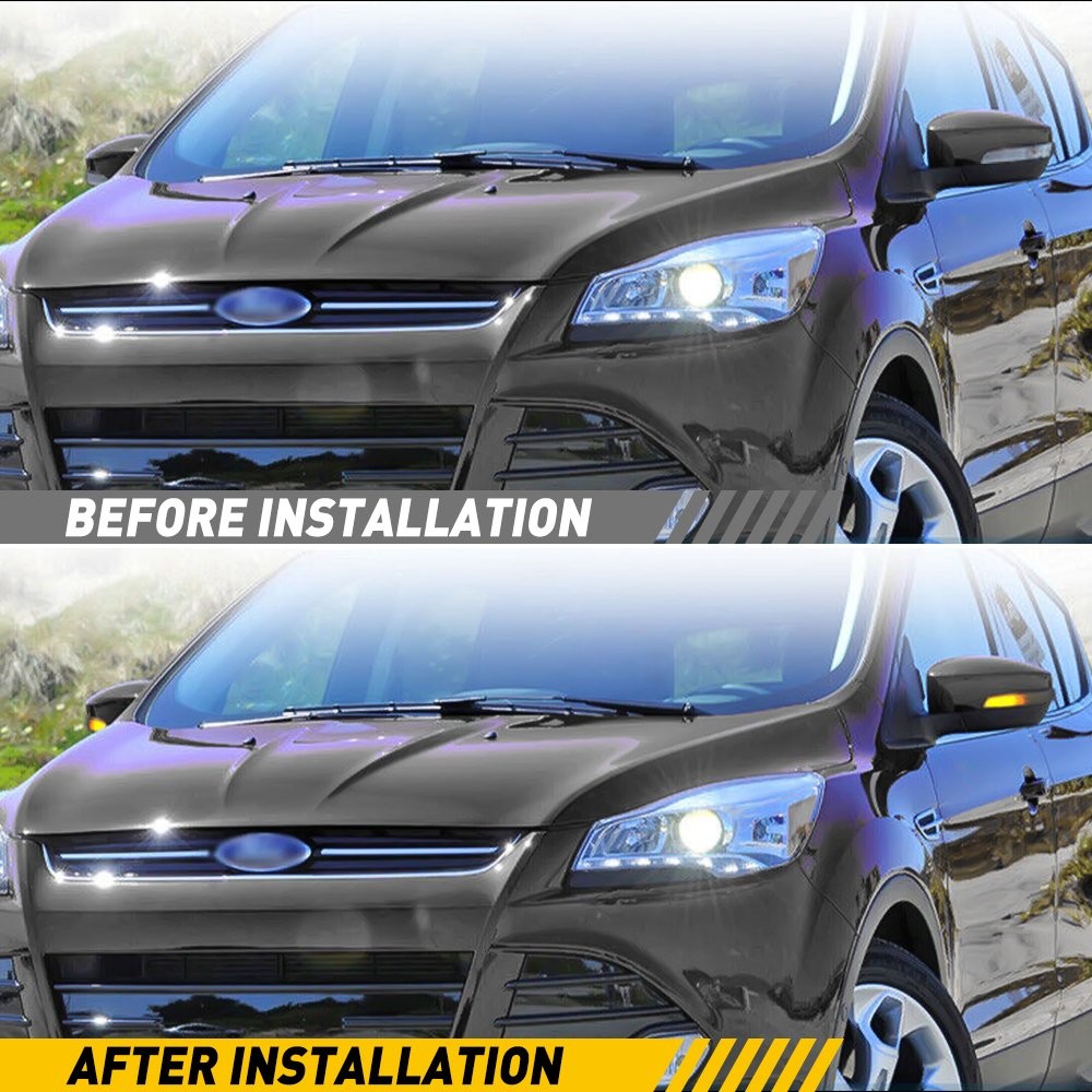 Smoked Sequential For Ford / Kuga Escape All 13-18 LED Mirror Turn Signal Lights