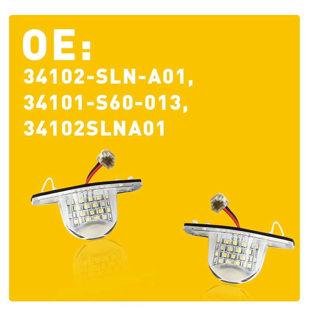 2 PCS License Plate LED Assembly Light For Honda Coupe Civic 2012 2013 2014 2015