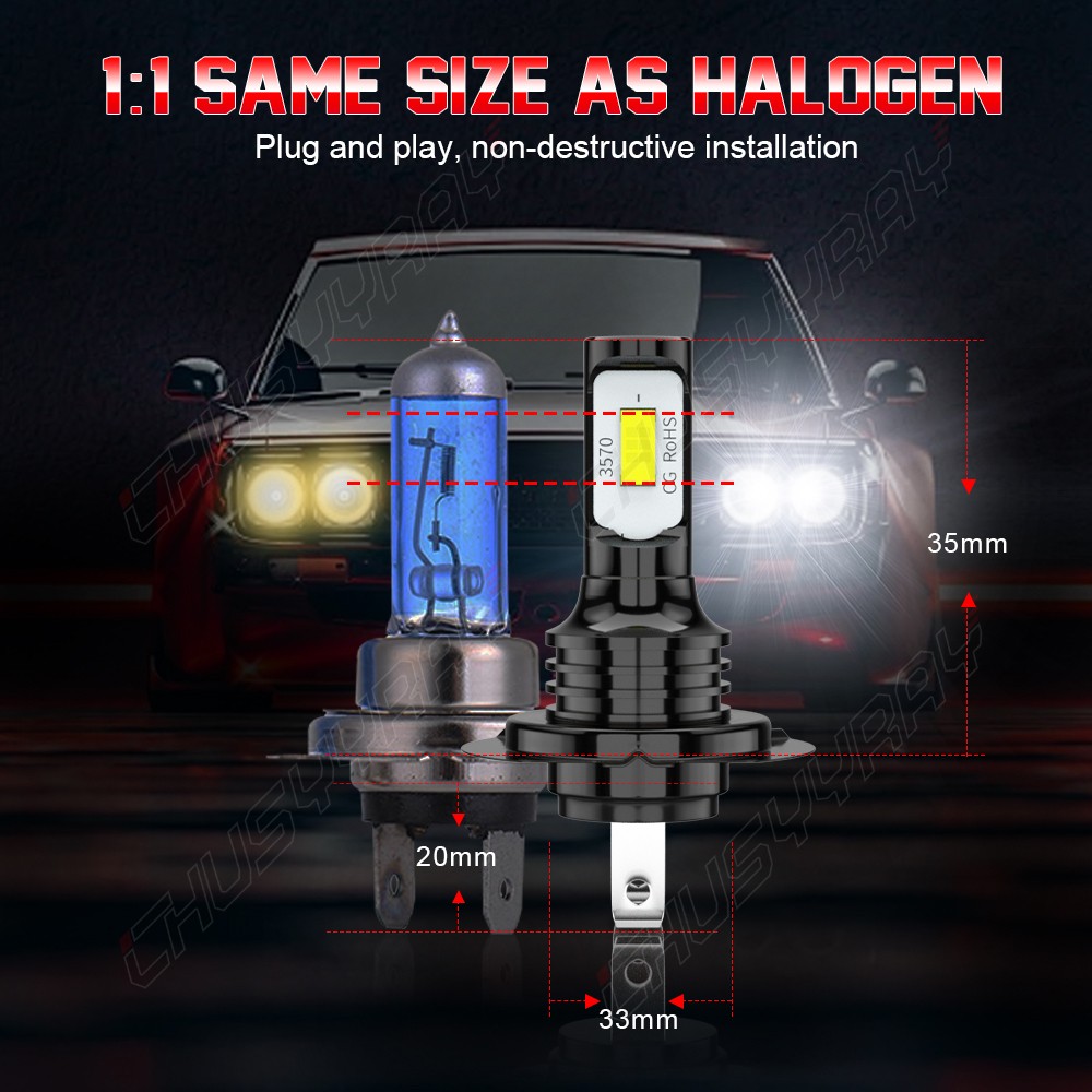 9005 H7 LED Headlight Kit Aviation Aluminum 5000 Lumens