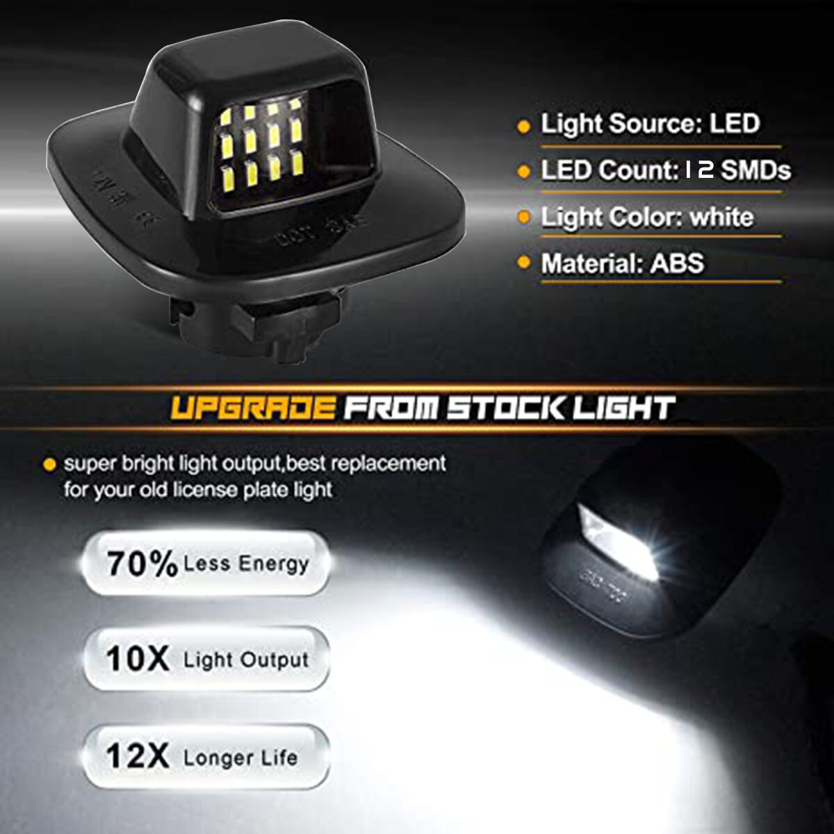2x LED License Plate Light For Chevy C1500 C2500 K1500 K2500 Silverado Suburban