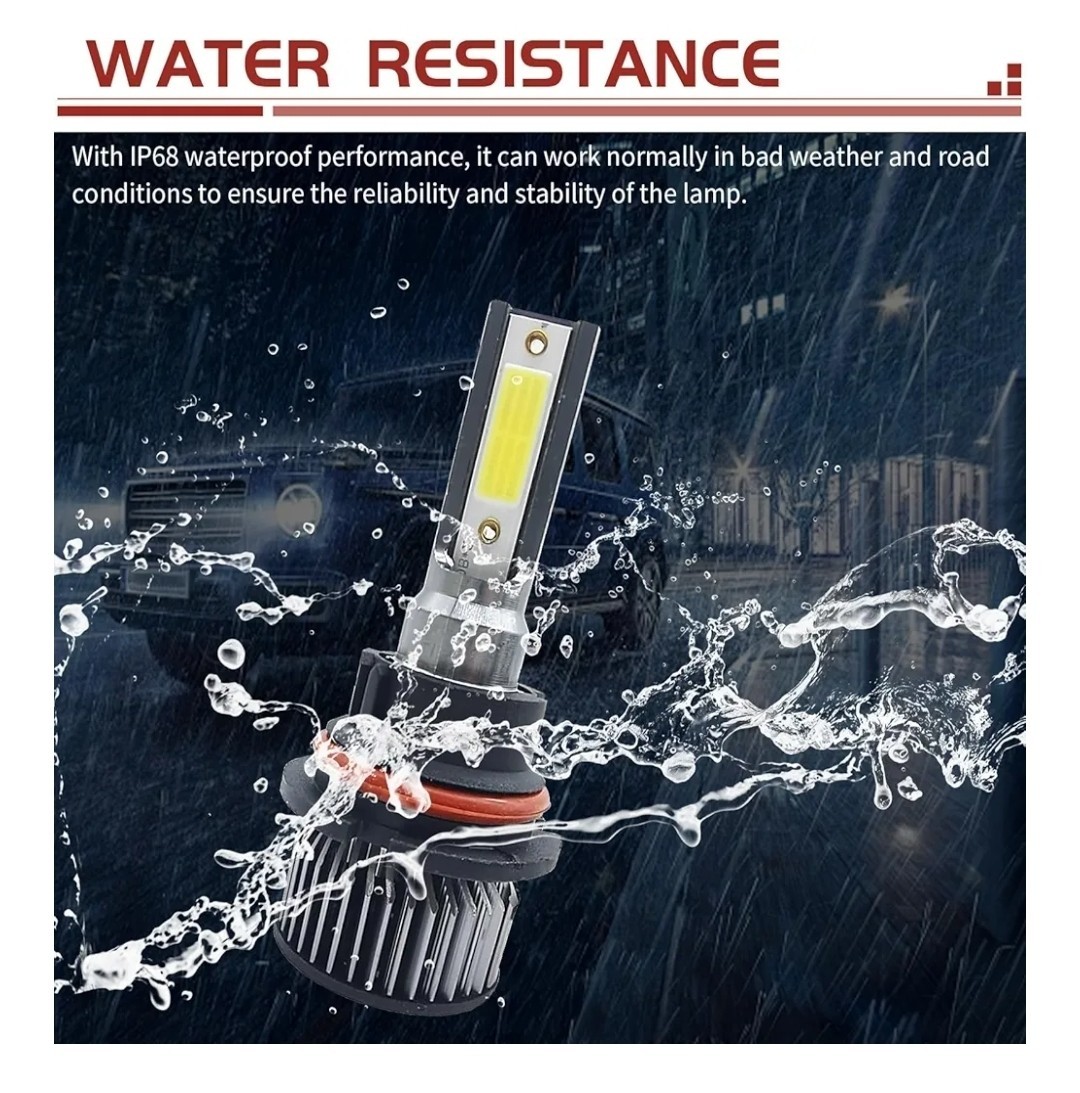 2 PCS Car LED High Beam Light Bulbs, Super Bright 6000LM IP68 Waterproof…