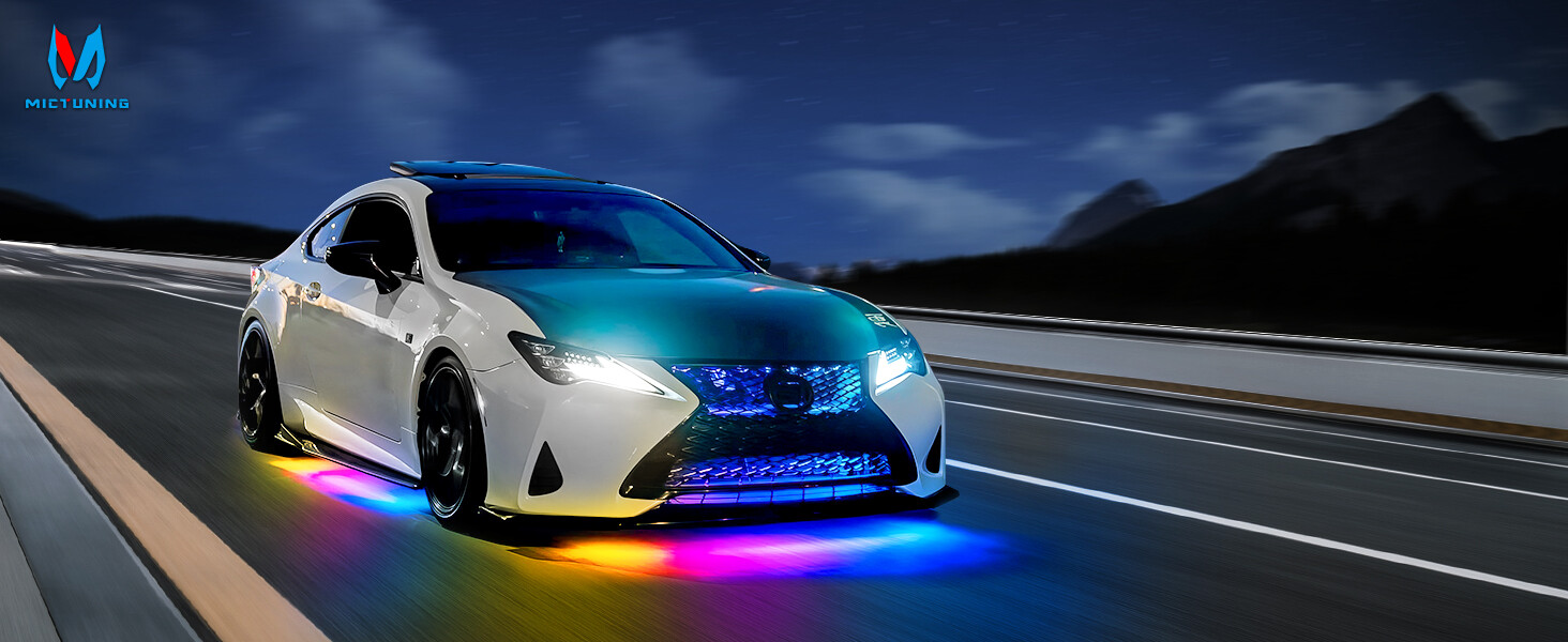 N3 Dream Color RGB Car Light Strips, Underglow Underbody Neon Chasing Light IP67