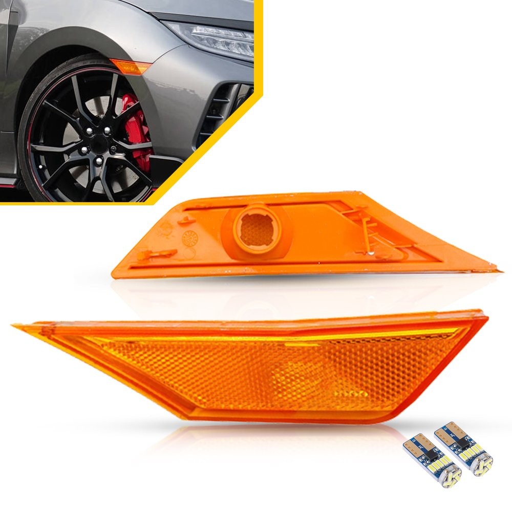 For 2016-2021 Honda Civic Front Bumper Reflector Side Marker Light Assembly USA
