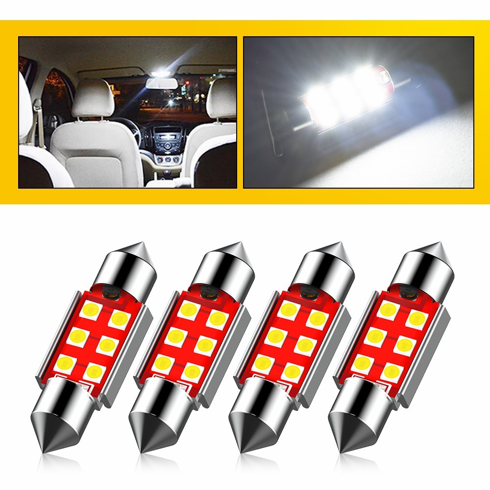 560 569 41mm LED Parking Marker Dome Map Light Bulbs Super Bright White 4pcs US