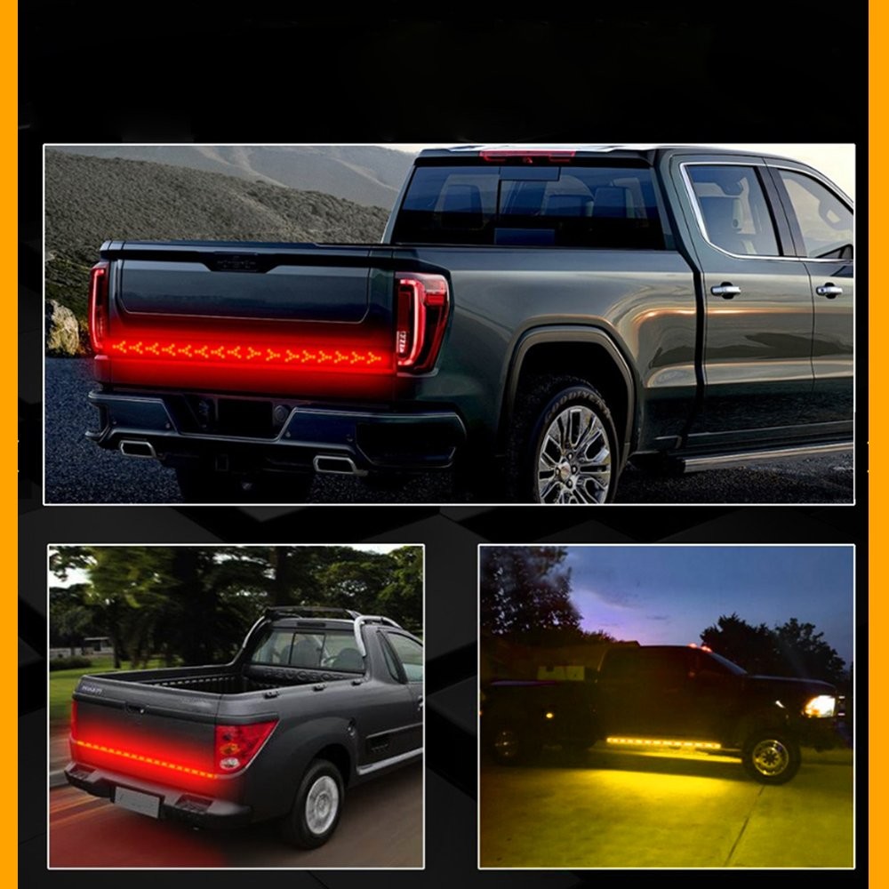 60″ Truck 3 Row LED Tailgate Light Bar Reverse Brake Turn Signal Stop Tail Strip