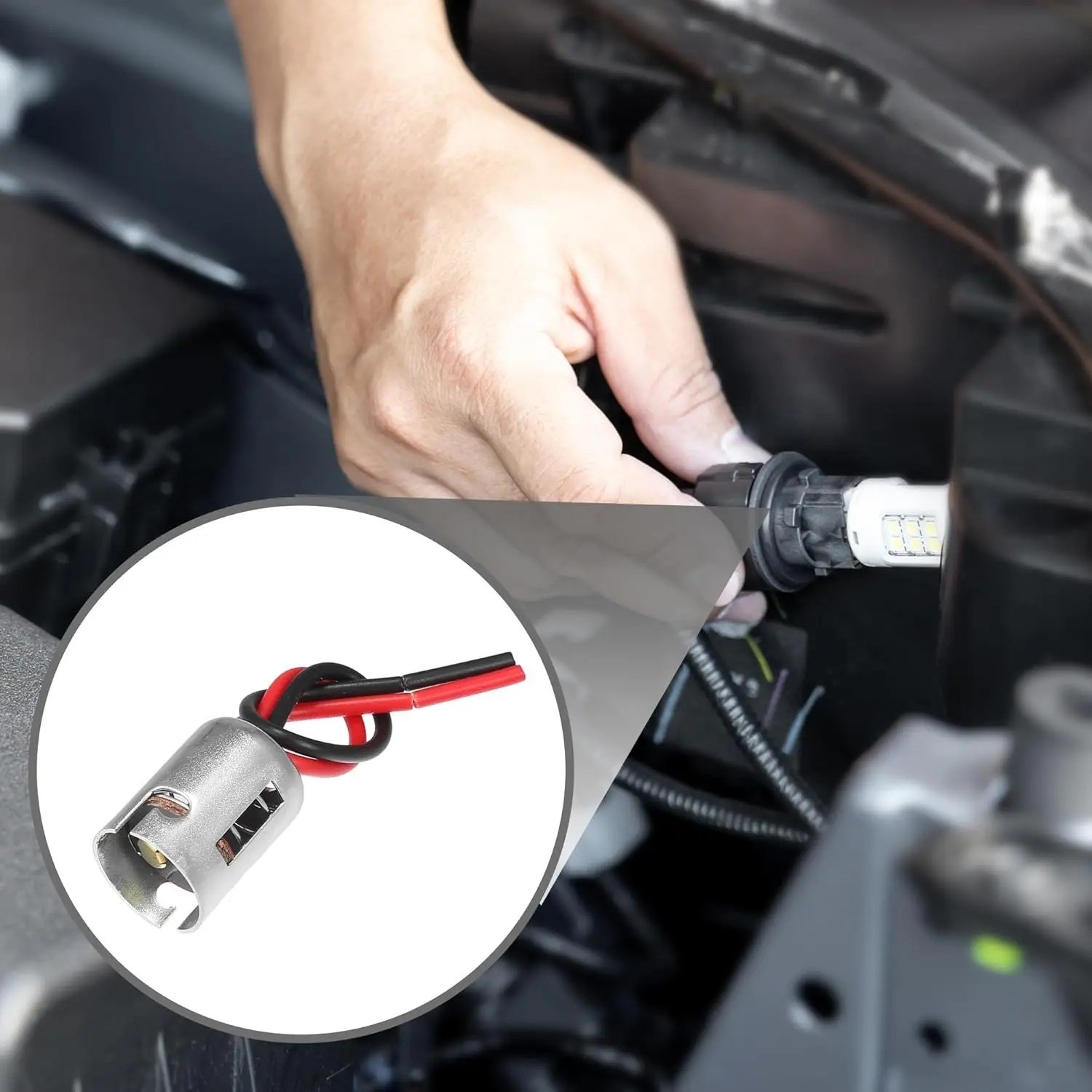 BAY15D 1157 LED Light Bulb Socket Holder with Wire Connector for Car Auto Truck