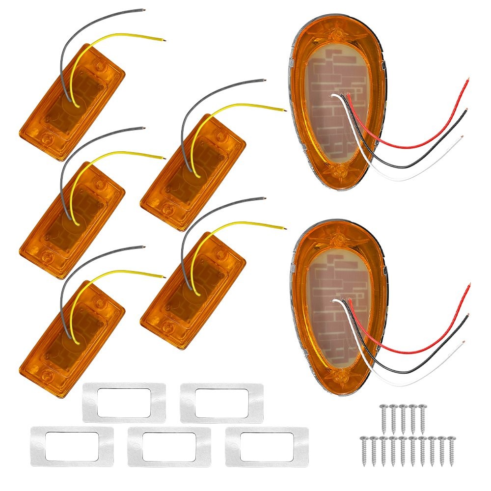7-70x LED Cab Roof&Side Marker Amber Light Fit Freightliner Volvo Truck Trailer