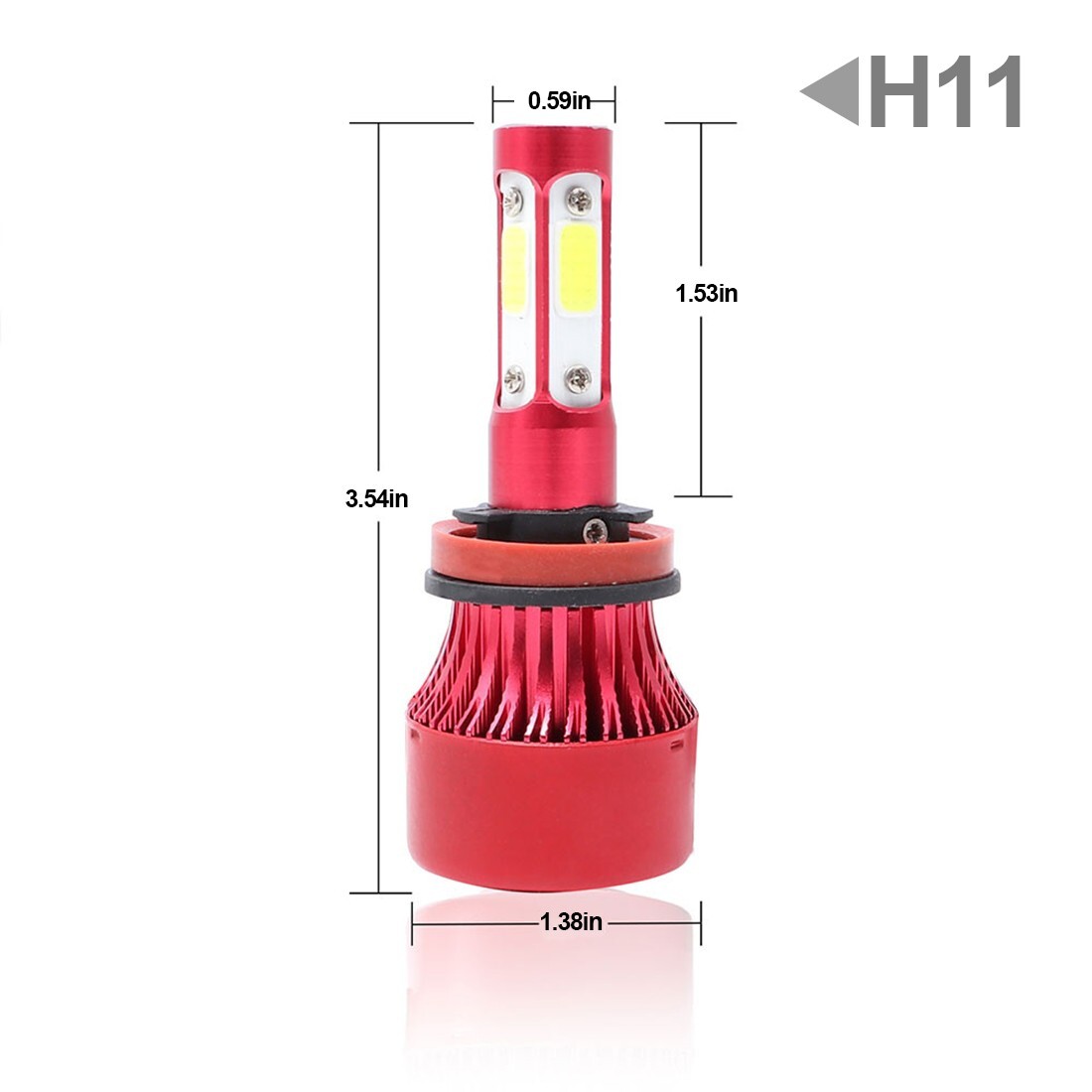 2024 H11 LED Headlight 6000K 2000W 300000LM 4-Side Low Beam bulbs High Power