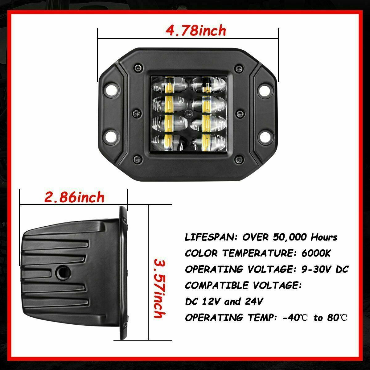 For 14-17 YAMAHA Viking 700 VI Headlight 24W Spot Beam LED Light Pod Kit 2pcs