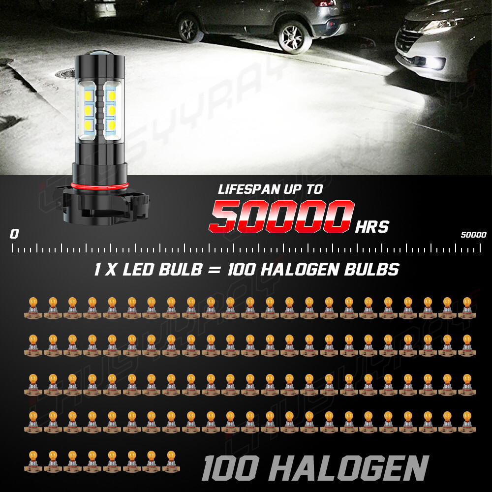 9012 5202 LED Headlight + Fog Light Bulb Combo 6000K for Jeep Cherokee 2014 2015