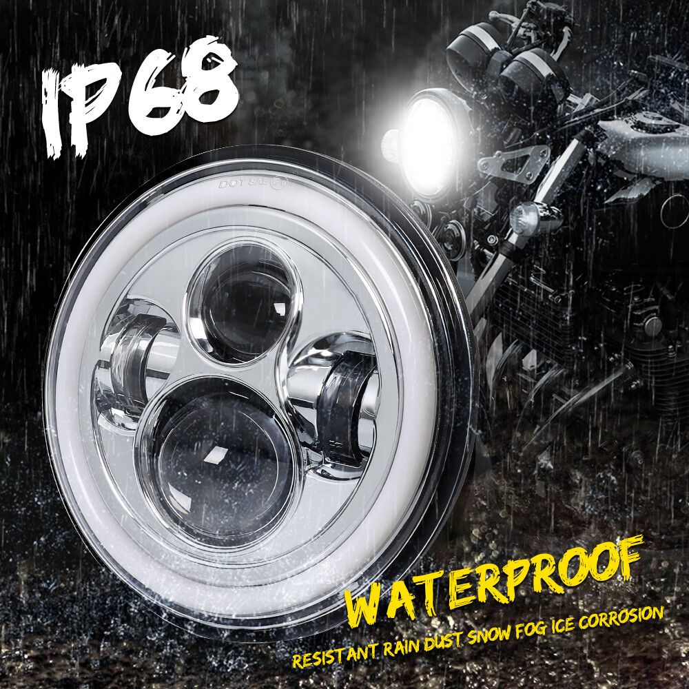 Approved 7″ inch Chrome Round Led Headlight Hi/Lo Beam for Chevy II/Nova 1969-79
