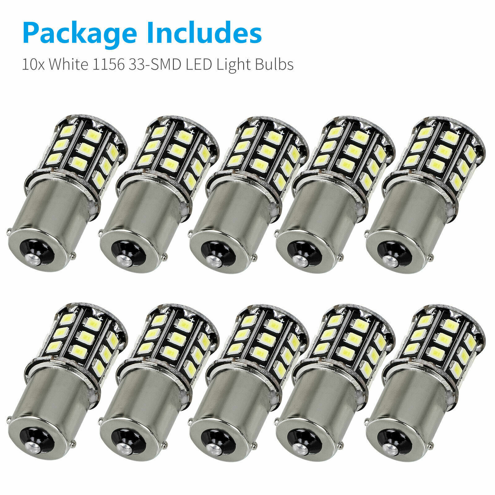 10pcs Super Bright White 1156 RV Trailer 33-SMD LED 1141 Interior Light Bulbs US