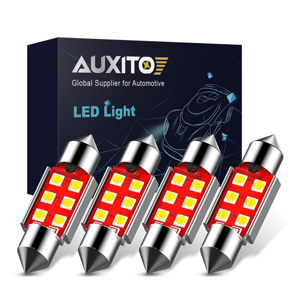 4x Super Bright 578 6411 211-2 42MM LED Dome Light Bulb 6000K Clear White CANBUS