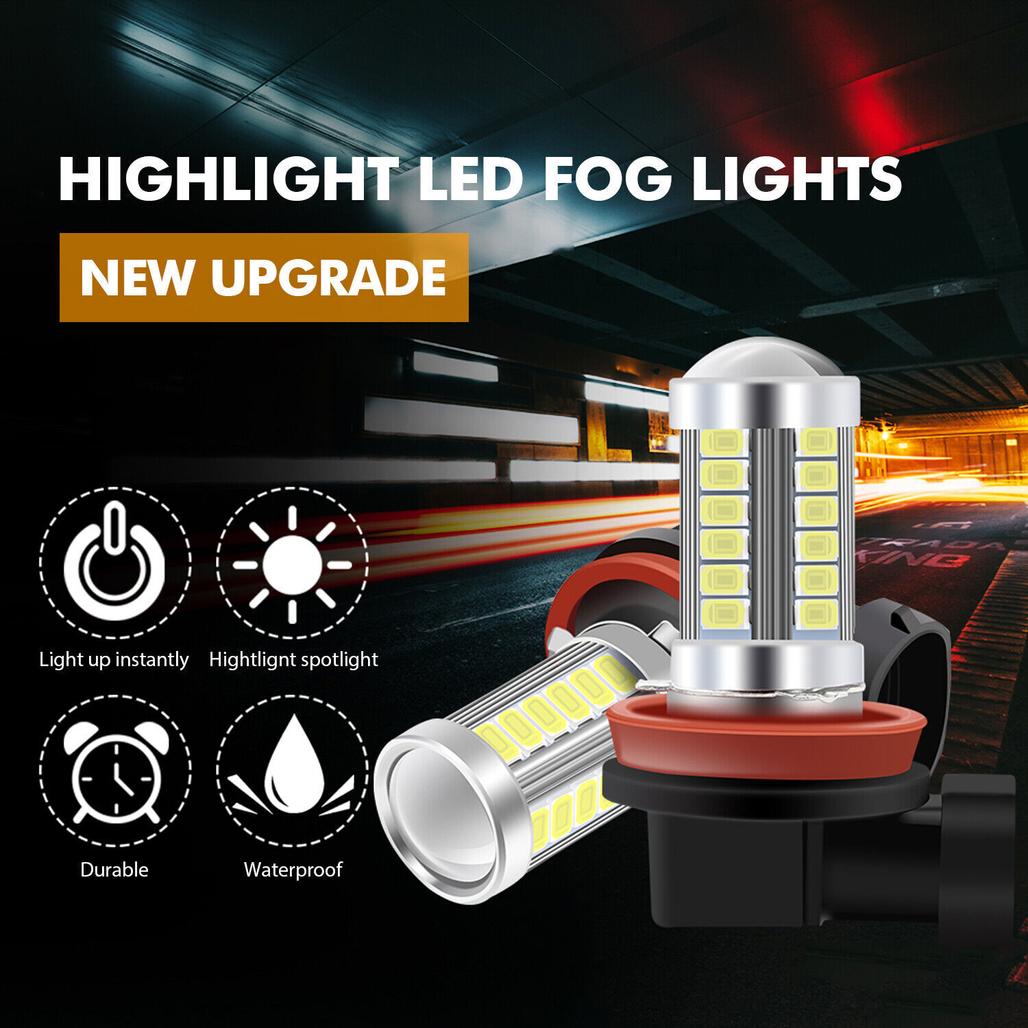 4pcs H7 H7 H11 LED Headlights Bulbs High Low Beam Fog Light Kit US 6000K