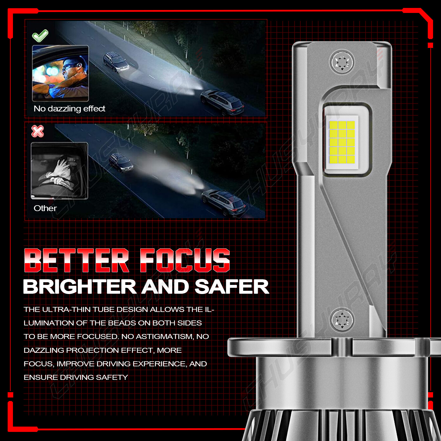 Pair D2S D2C D2R D2H LED Headlight Bulbs 6000K/set High low beam Super Bright